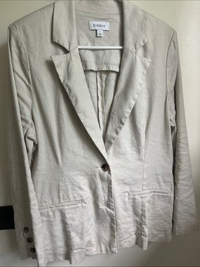 Evereve Women's Linen Single-Button Blazer Size Small